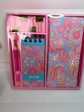 Pink Paisley Stationery Set with Pen & Notebook - Get It Girl